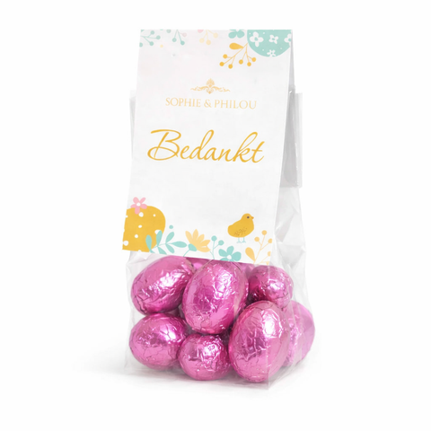 Sophie & Philou Dankeschön Ostereier Hellfuchsia 15 Luxus-Schokoladeneier
