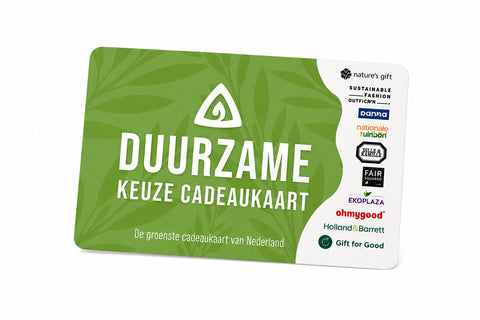 Duurzame Keuze Cadeaukaart voor duurzame winkels en producten