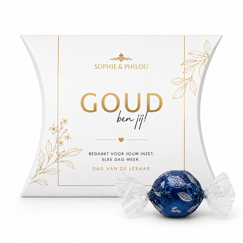 Goud ben jij chocoladebedankje voor de Dag van de Leraar