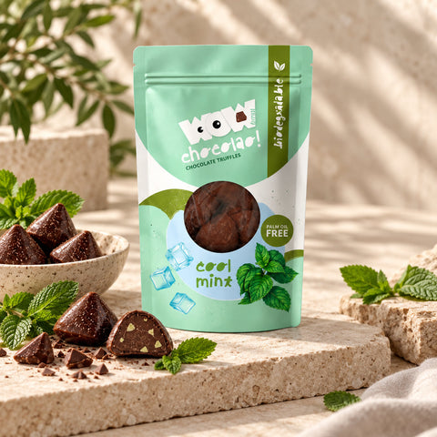Mint chocolade truffels 200 gram van WOW Chocolao bij Wagemakers Koffie Thee Cadeau