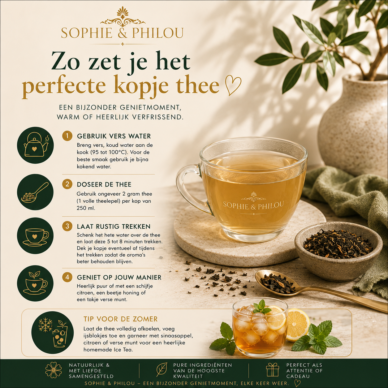 Bereidingsinstructie voor Dream Thee van Sophie & Philou