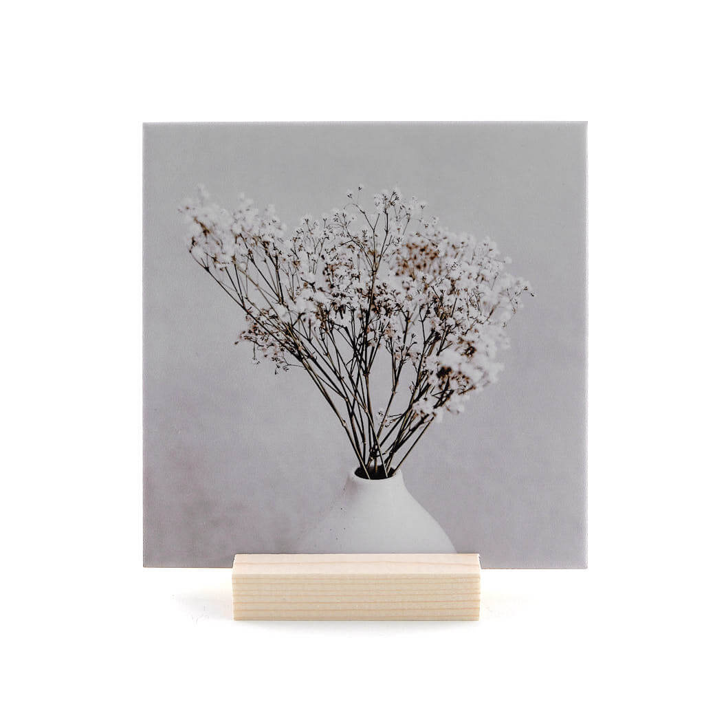 4x Tegeltje Met Houder – Vintage Bloem