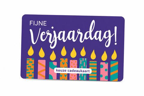 Verjaardag Keuze Cadeaukaart met keuze uit 250+ cadeaukaarten