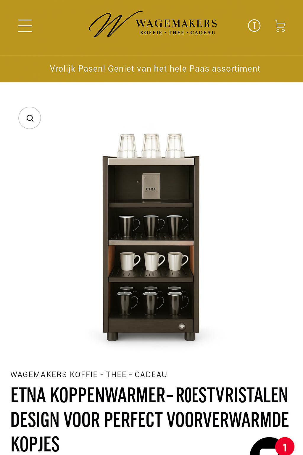 Altijd Warme Koffie: De Etna Kopjeswarmer voor Professionele Koffiebeleving