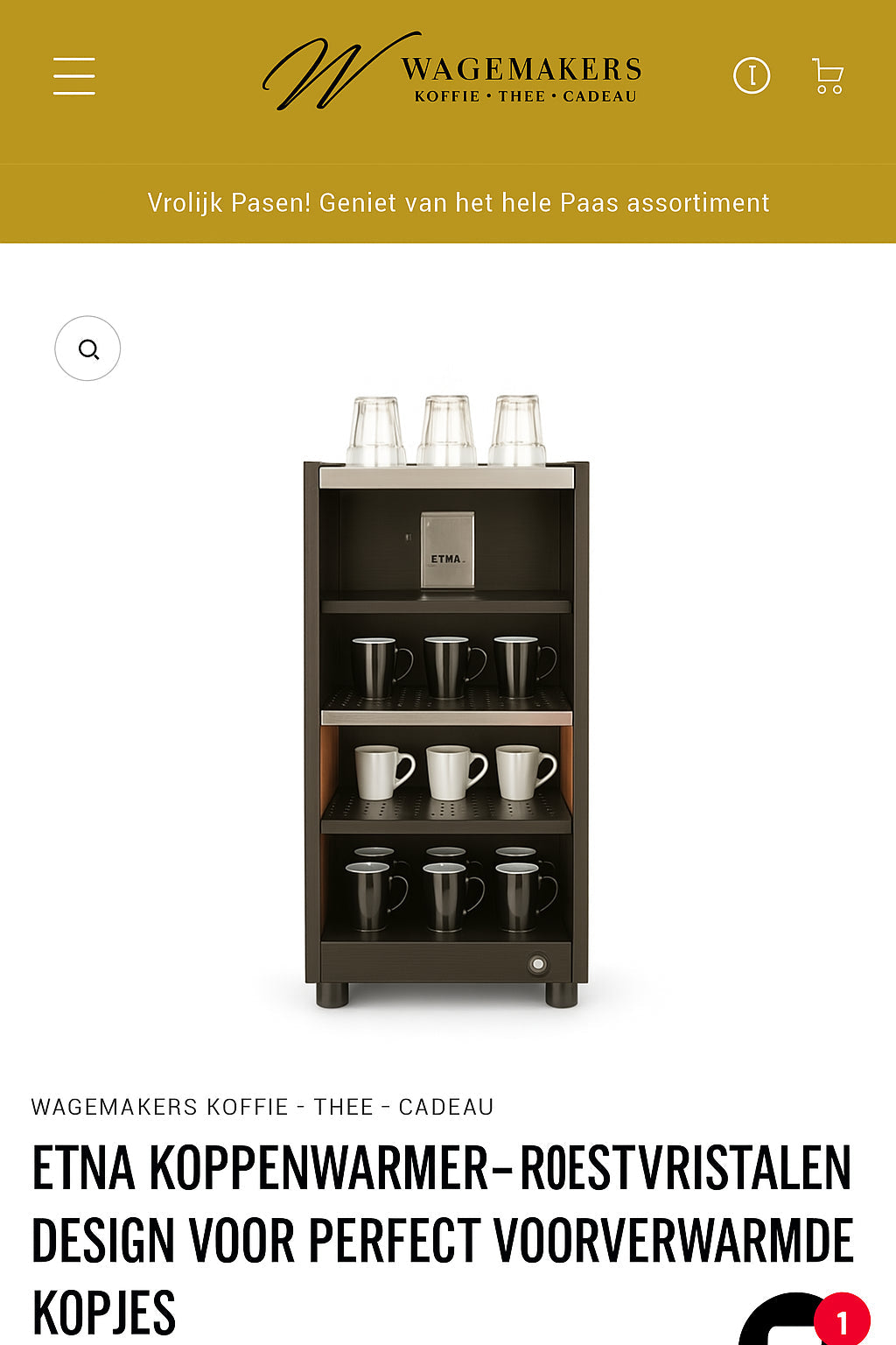 Altijd Warme Koffie: De Etna Kopjeswarmer voor Professionele Koffiebeleving