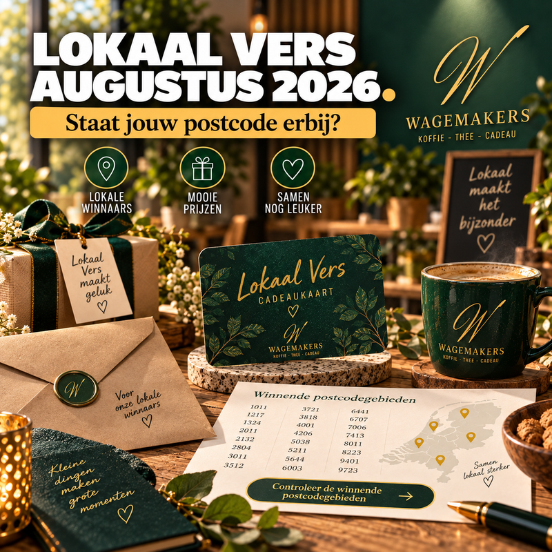 Lokaal Vers Cadeaukaart gewonnen? Besteed hem aan koffie, thee en cadeaus