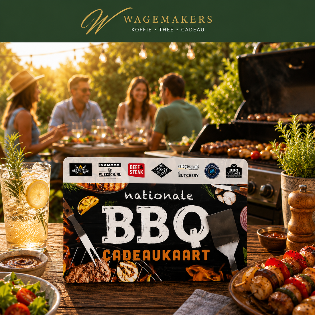 BBQ cadeaukaart zomercadeau voor docenten, leraren en medewerkers tijdens een zomerse barbecue.