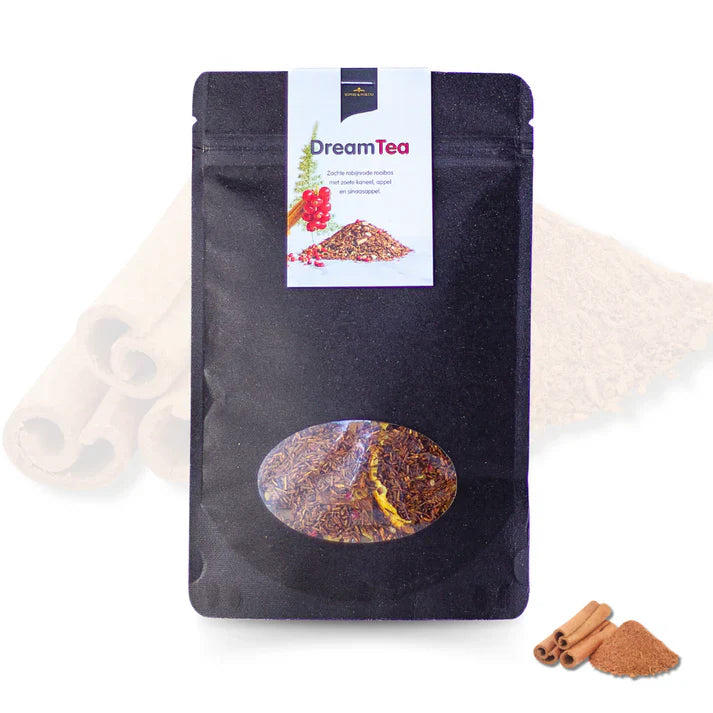 Dream Tea rooibosthee met kaneel sinaasappel amandel en roze peper
