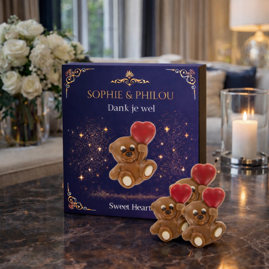 Dank je wel chocolade beertjes met hartjes – het perfecte bedankcadeau in Nederland 💝