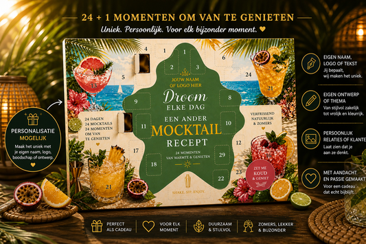 Unieke zomer cadeaus: mocktail recept met 24 momenten om van te genieten, perfect voor de zomer.
