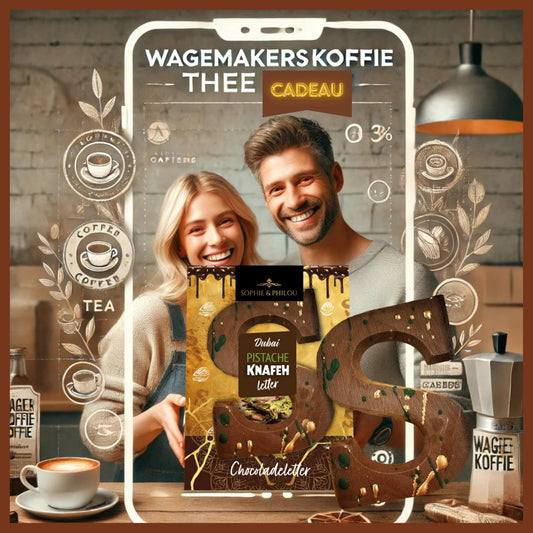 Beleef de Luxe van Dubai met Exclusieve Chocoladeletters van Sophie&Philou bij Wagemakers Koffie & Thee Cadeau - Wagemakerskoffie - Thee - Cadeau