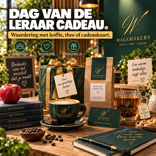 Dag van de Leraar 2026 cadeau voor docenten en schoolteams met koffie thee en waardering