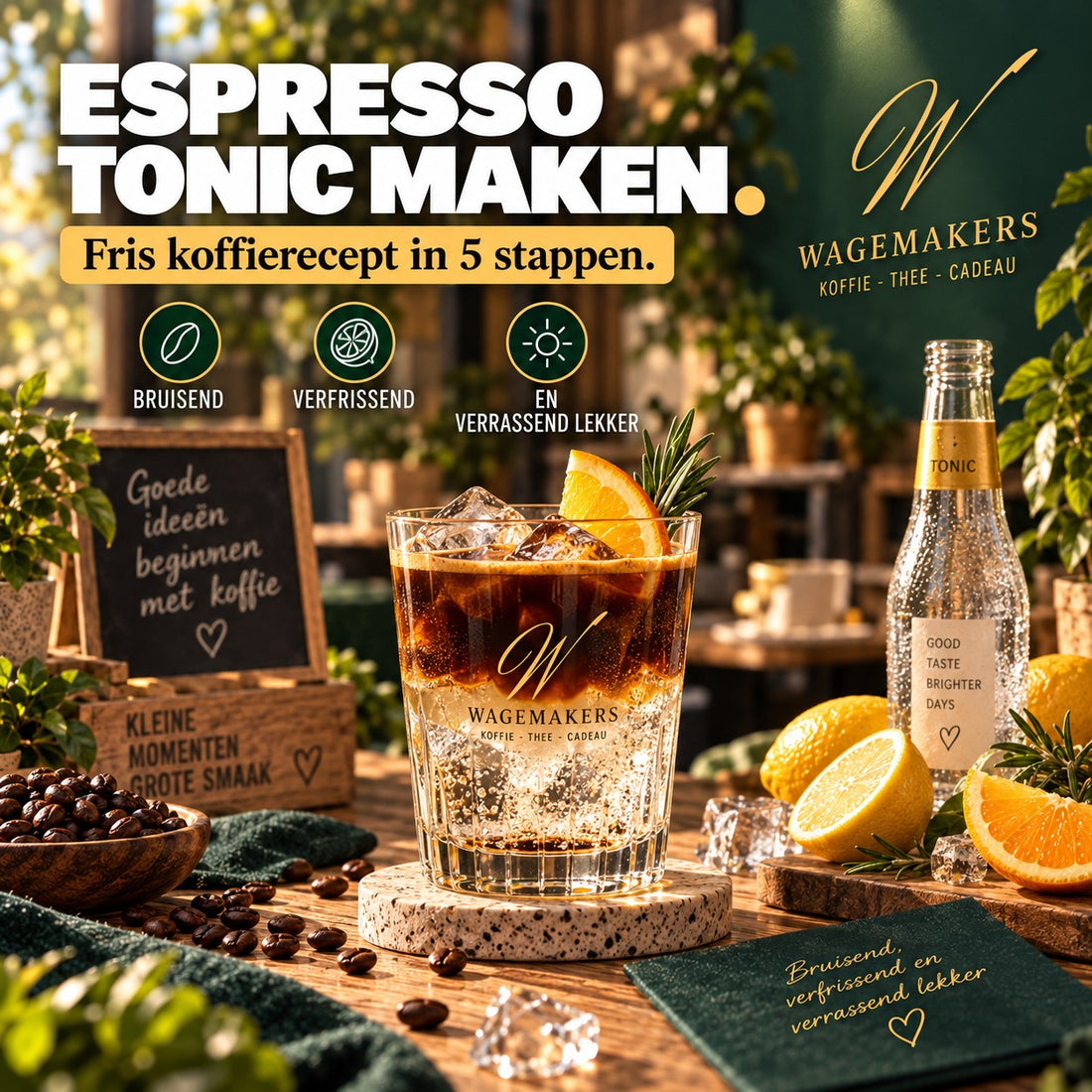 Espresso tonic maken als fris koffierecept