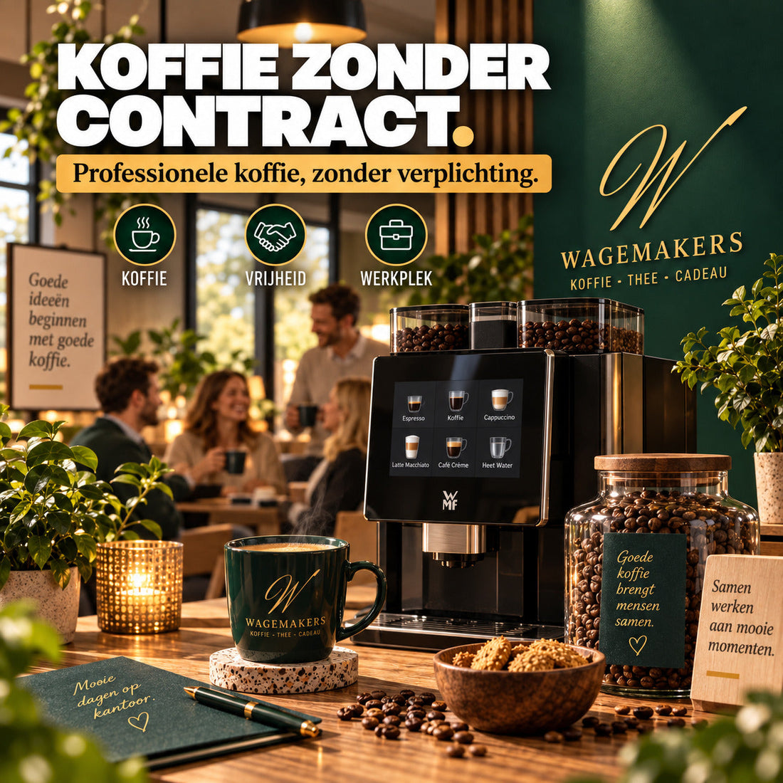 Koffie op kantoor zonder contract bij Wagemakers