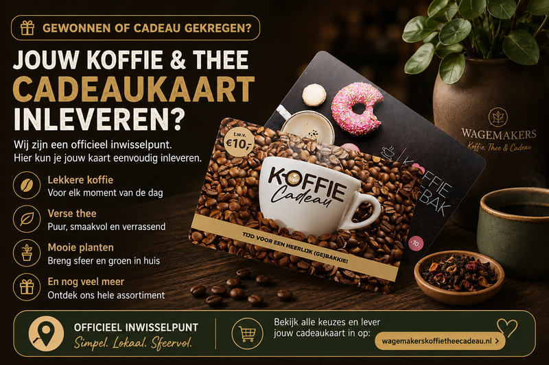 Koffie & Thee Cadeaukaart gewonnen of cadeau gekregen? Hier kun je hem officieel inleveren