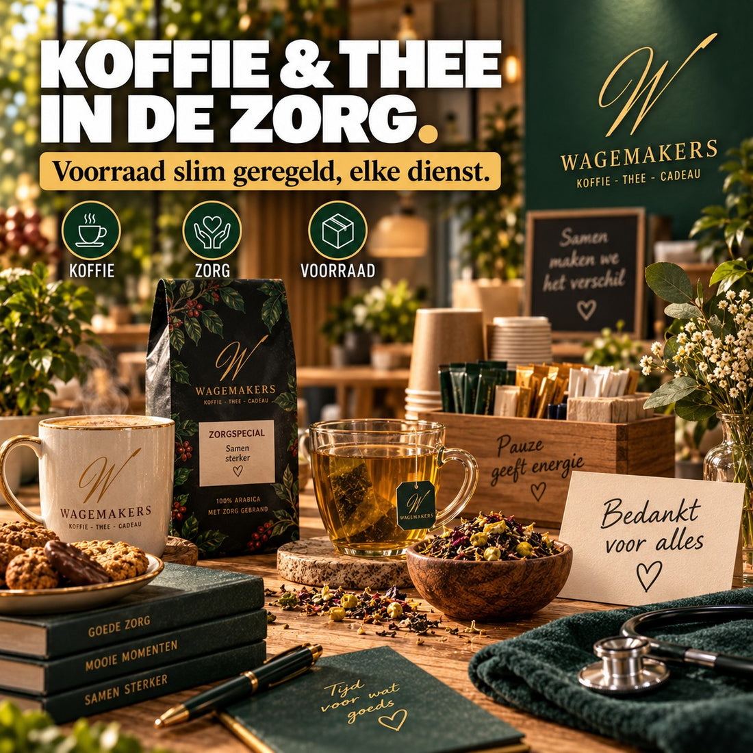 Koffie en thee voor een zorgafdeling
