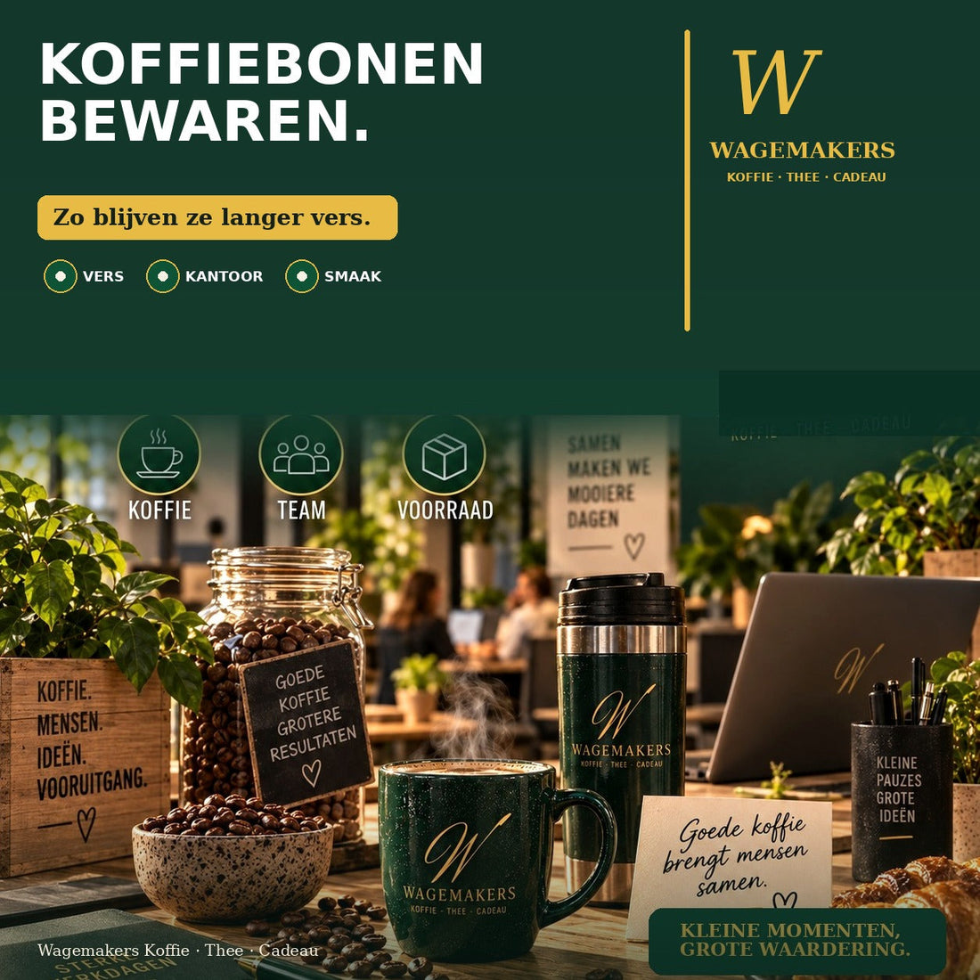Koffiebonen bewaren op kantoor zodat ze langer vers blijven