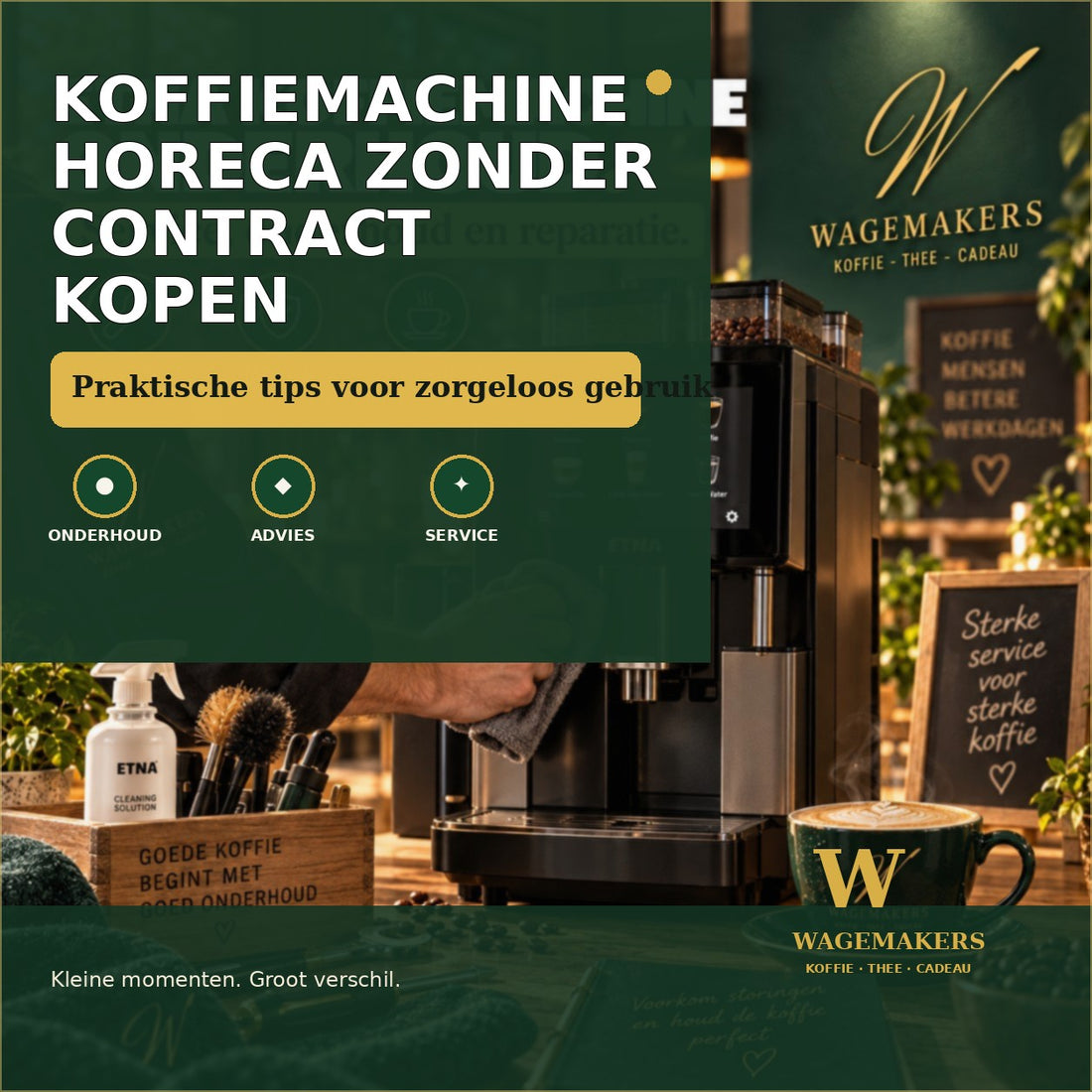 Koffiemachine horeca zonder contract kopen | Wagemakers