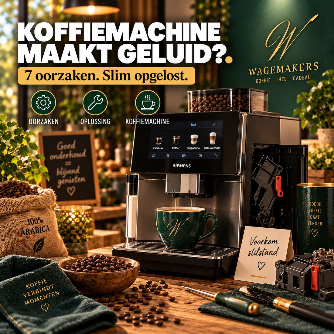 Koffiemachine maakt veel geluid: oorzaken en oplossingen