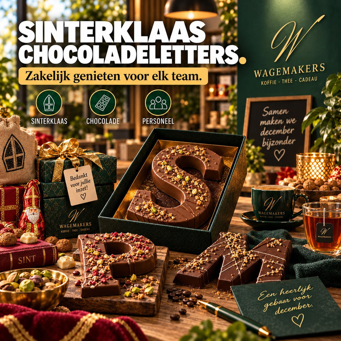 Luxe chocoladeletters als zakelijk Sinterklaascadeau