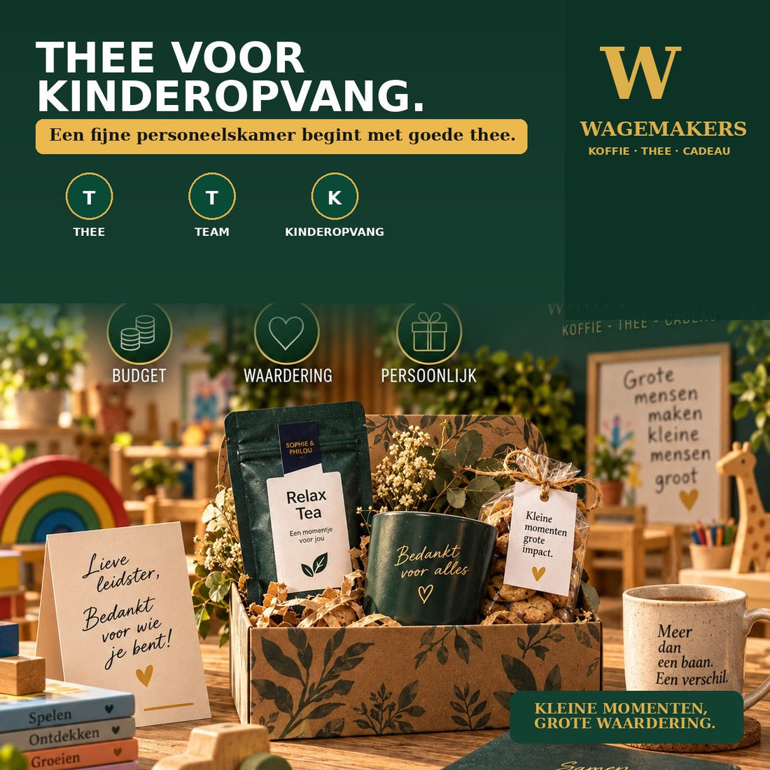 Thee voor de personeelskamer in de kinderopvang