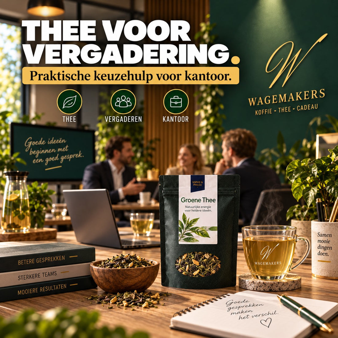 Thee voor een vergadering op kantoor