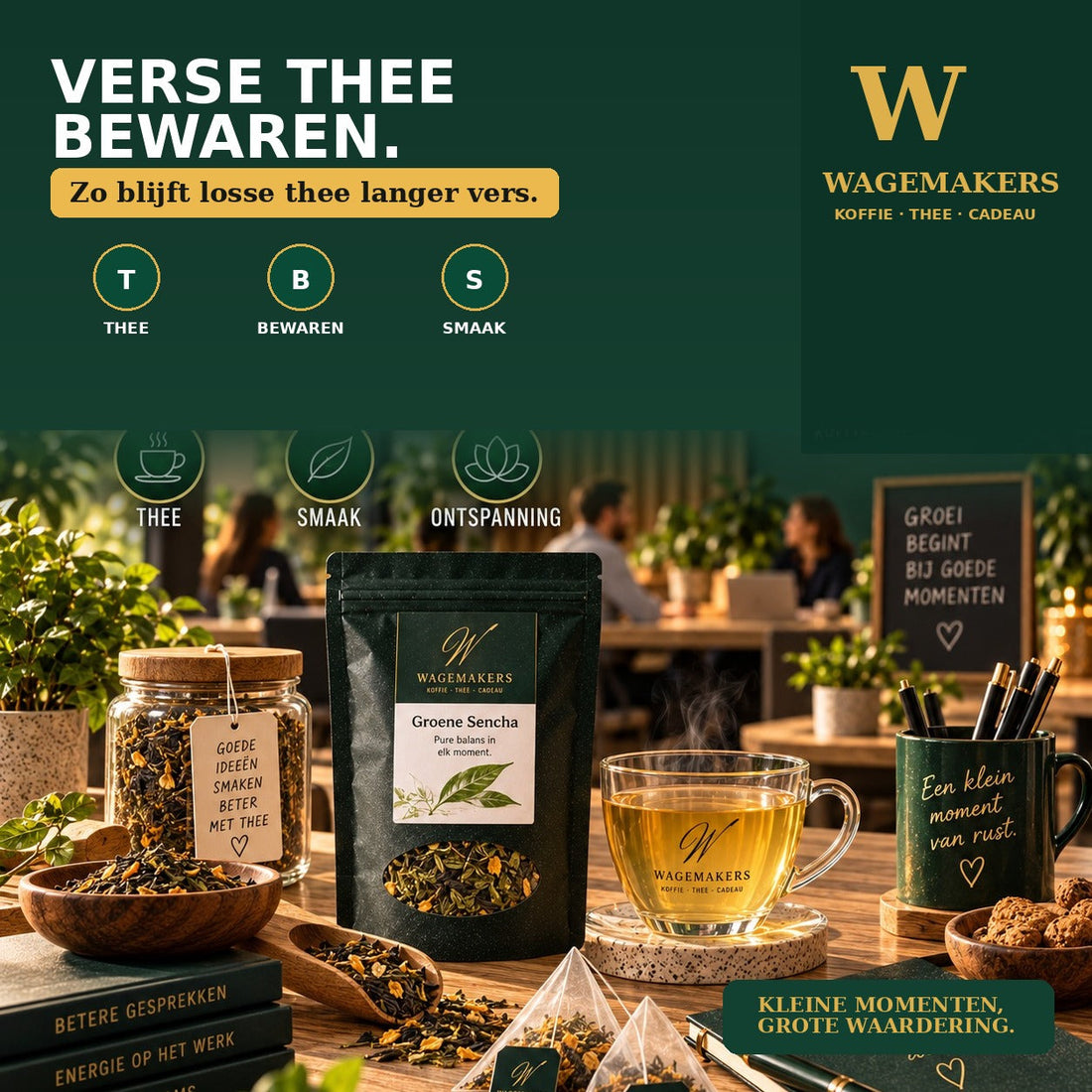Verse losse thee bewaren voor behoud van smaak en geur