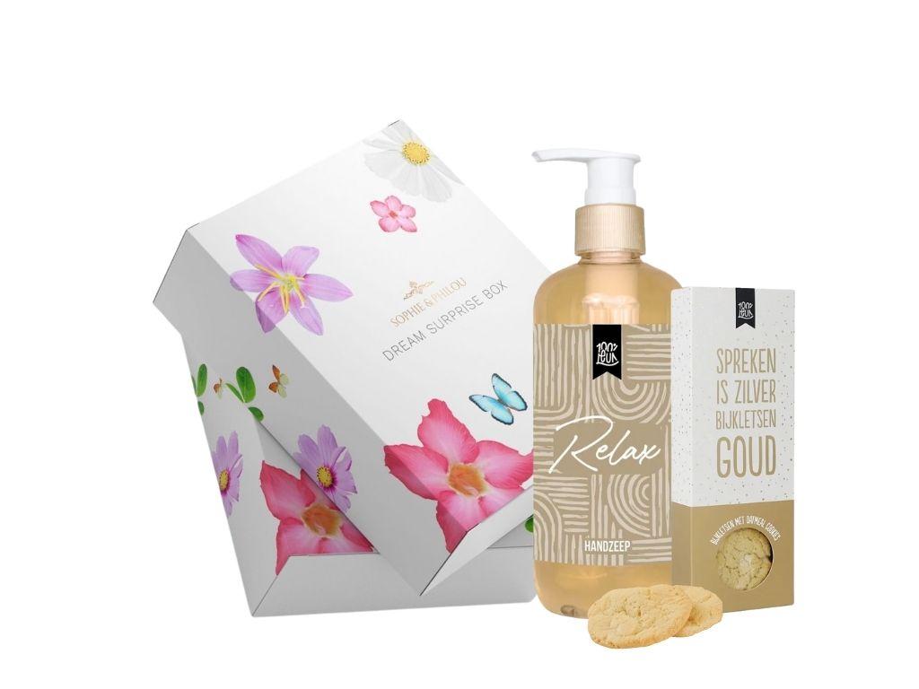 Dream Surprise Box – Relax & Goud | Luxe Verwenbox met Handzeep en Koekjes