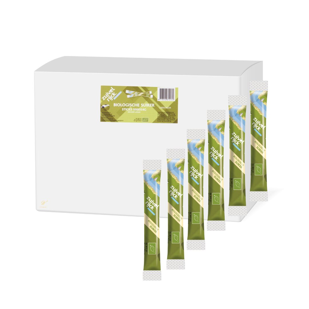 2x Bio Suikersticks 1000x 4 gram - Wagemakerskoffie - Thee - Cadeau