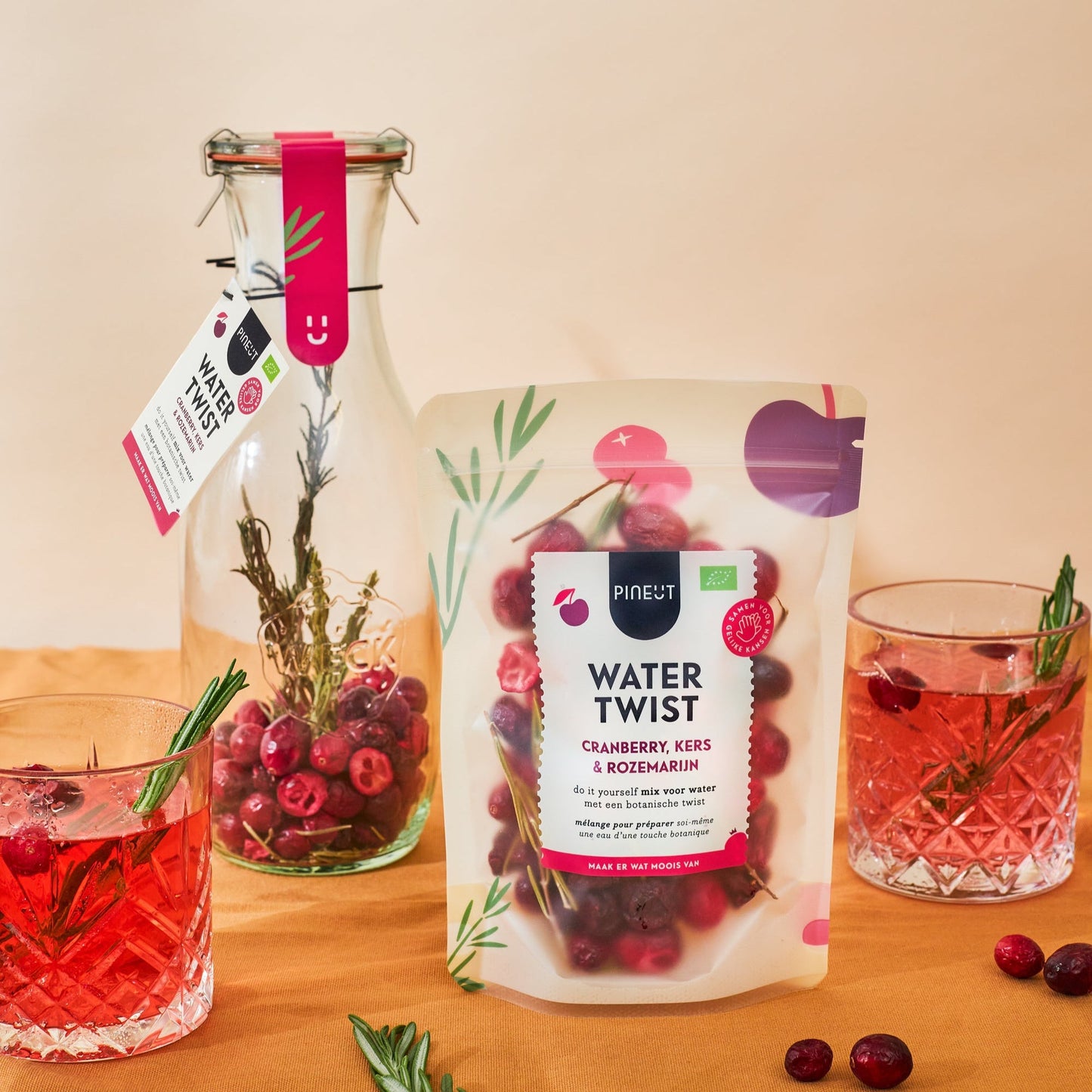 Watertwist Cranberry, Kers & Rozemarijn BIO