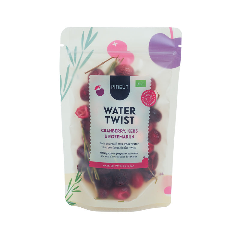 Watertwist Cranberry, Kers & Rozemarijn BIO Pouchbag