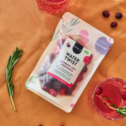 Watertwist Cranberry, Kers & Rozemarijn BIO Pouchbag