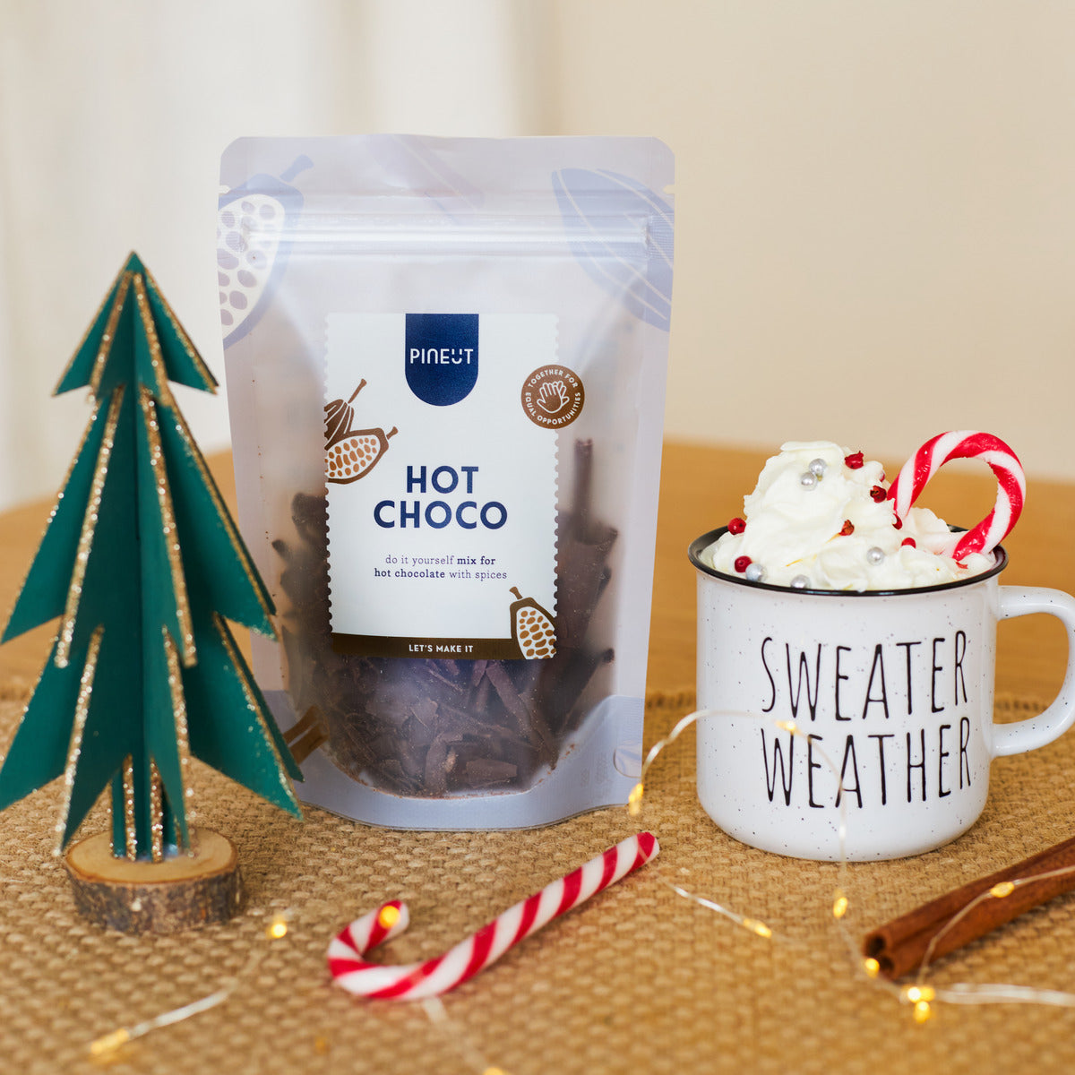 Warme chocolademelk maken | Hot choco pouch | Origineel winter cadeau van Pineut