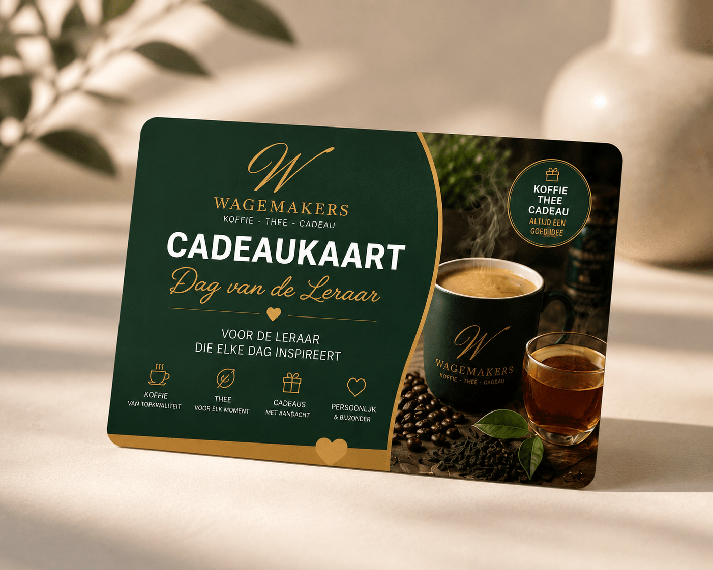Dag van de Leraar Cadeaukaart voor koffie, thee en lekkernijen