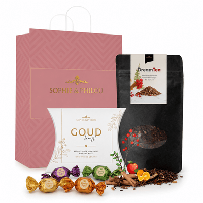 Dag van de Leraar gondeldoosje met Dream Tea en toffees