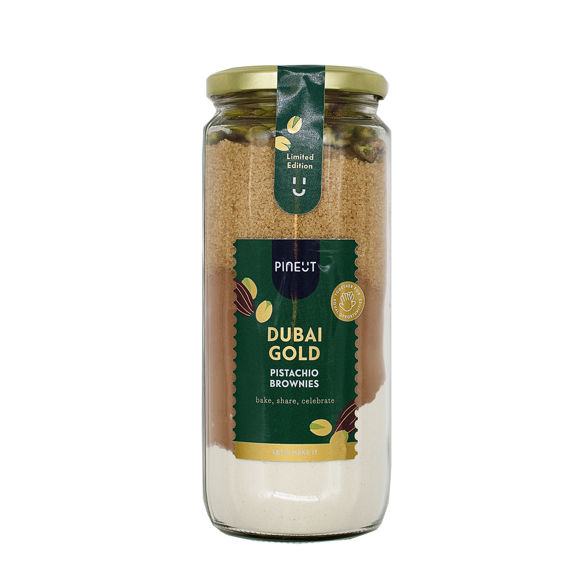 Brownies Dubai Gold | Pure Chocolade, Pistache & Specerijen