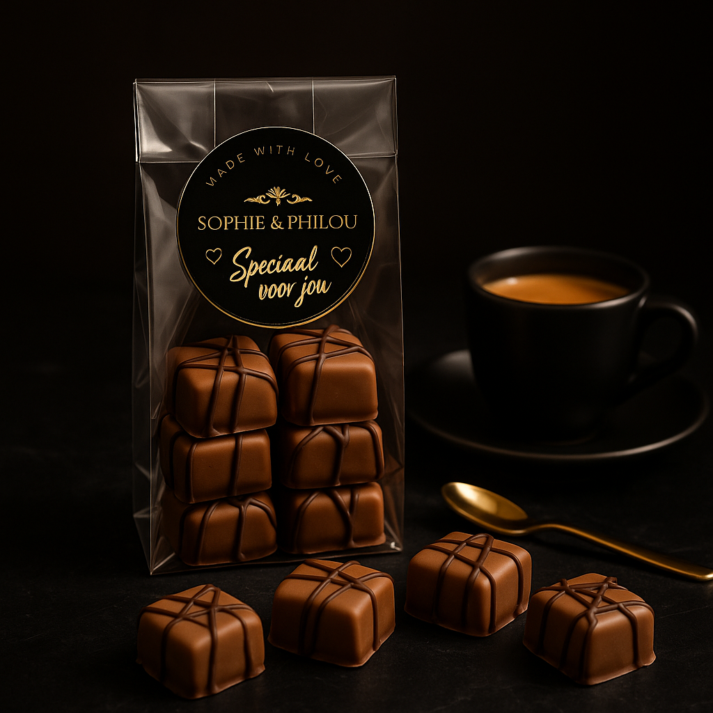 Charlotte Melk Karamel Blokje – Sophie & Philou Luxe Chocolade