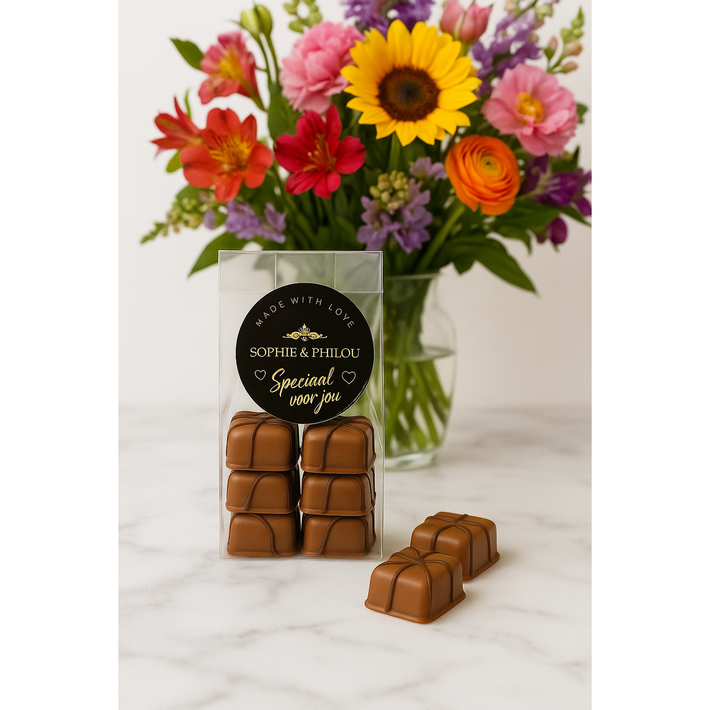 Charlotte Melk Karamel Blokje – Sophie & Philou Luxe Chocolade