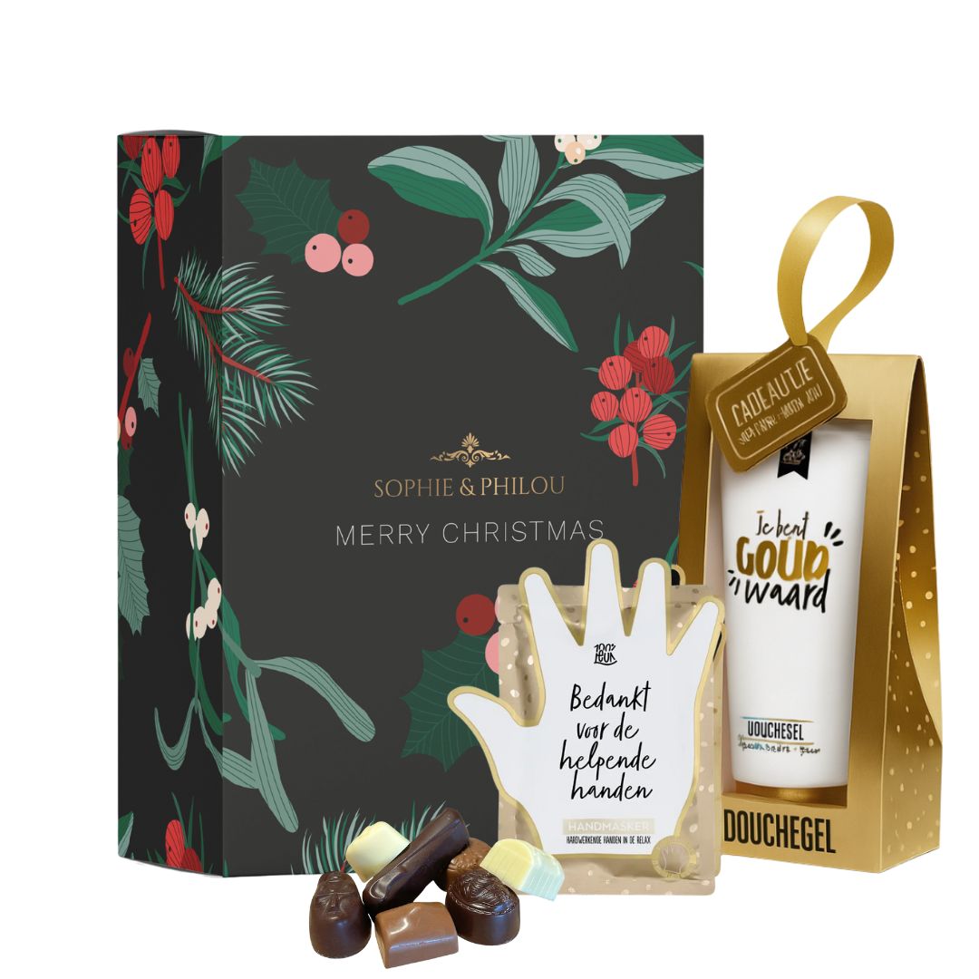 Kerstcadeaupakket Je bent goud waard – Sophie & Philou Merry Christmas