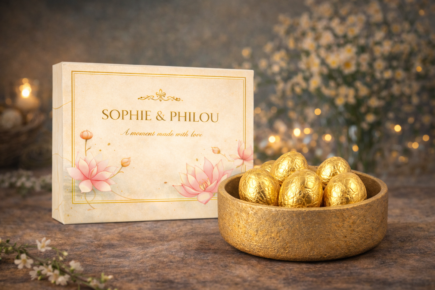 Sophie & Philou Little Easter Delights Luxe Paaseitjes Mokka Gold