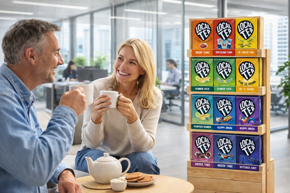 Gevuld Thee Display Meubel met 9 smaken, 45 doosjes totaal