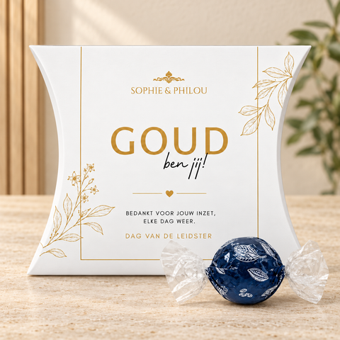 Goud ben jij! | Luxe Chocolade Bedankje | Dag van de Leraar, Zorg & leidsters