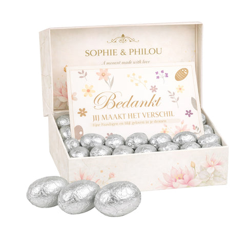 Sophie & Philou Little Easter Delights Luxus-Ostereier Silber | Weiß