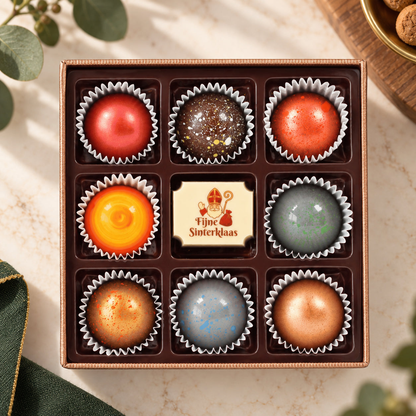 Sinterklaas Geschenkdoos Bonbons 9 stuks cadeauverpakking - Fijne Sinterklaas Wagemakers