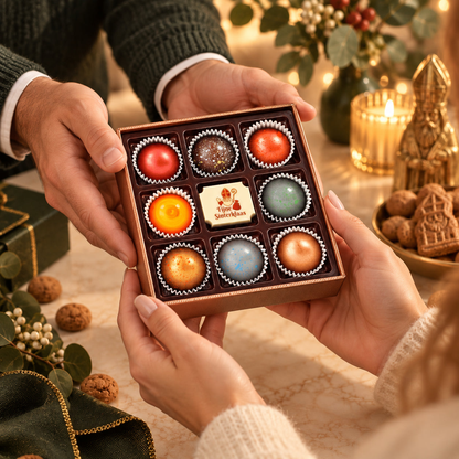 Sinterklaas Geschenkdoos Bonbons - detail van de verpakking - Wagemakers Koffie, Thee & Cadeau