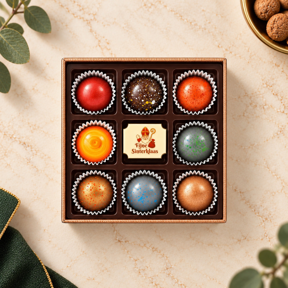 Sinterklaas Geschenkdoos Bonbons 9 stuks - Fijne Sinterklaas cadeau van Wagemakers