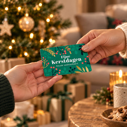 Fijne Kerstdagen Keuze Cadeaukaart overhandigmoment