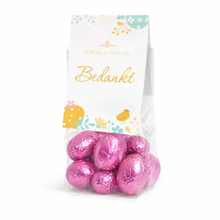Sophie & Philou Bedankt Paaseitjes Licht Fuchsia 15 Luxe Chocolade Eitjes