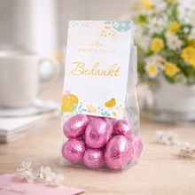 Sophie & Philou Bedankt Paaseitjes Licht Fuchsia 15 Luxe Chocolade Eitjes
