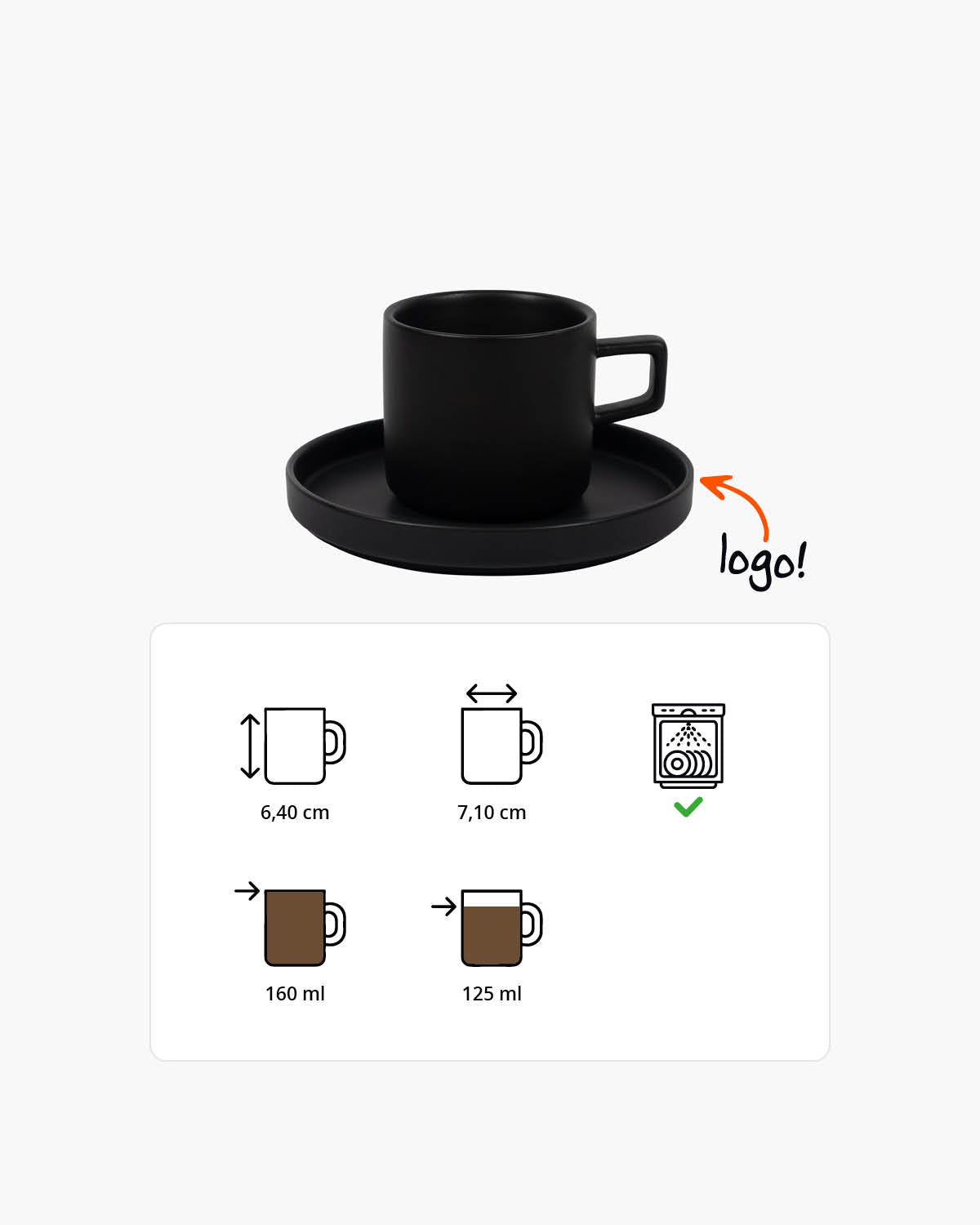 Kop en Schotel 160 ml – Stijlvol en Bedrukbaar
